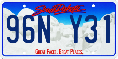 SD license plate 96NY31