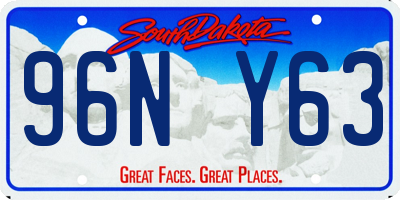 SD license plate 96NY63