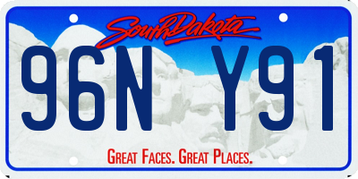 SD license plate 96NY91