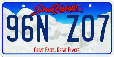 SD license plate 96NZ07