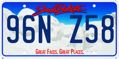 SD license plate 96NZ58