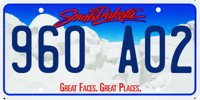 SD license plate 96OA02