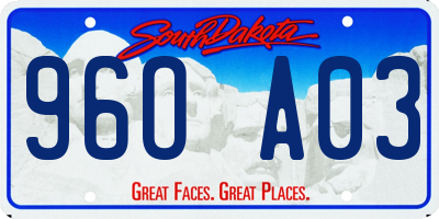 SD license plate 96OA03