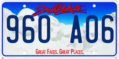 SD license plate 96OA06
