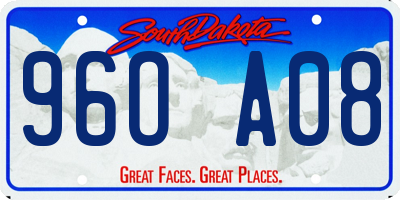 SD license plate 96OA08