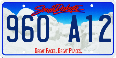 SD license plate 96OA12
