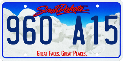 SD license plate 96OA15