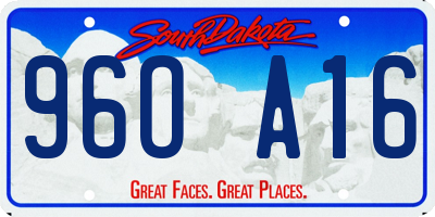 SD license plate 96OA16