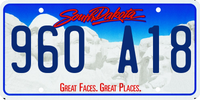SD license plate 96OA18