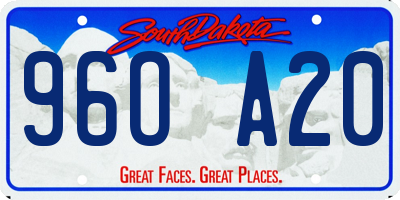 SD license plate 96OA20