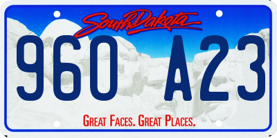SD license plate 96OA23