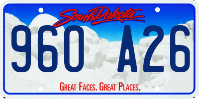 SD license plate 96OA26