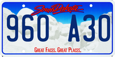 SD license plate 96OA30