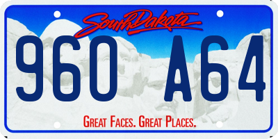 SD license plate 96OA64