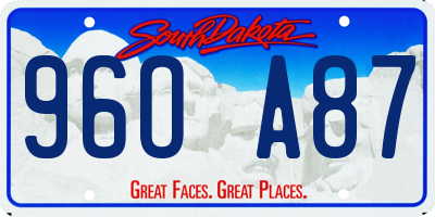 SD license plate 96OA87