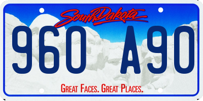 SD license plate 96OA90