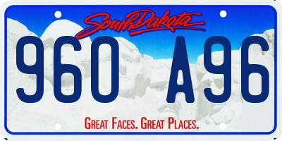 SD license plate 96OA96