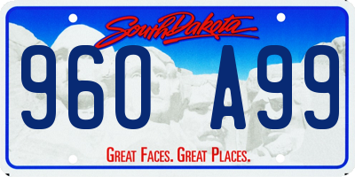 SD license plate 96OA99