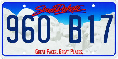 SD license plate 96OB17