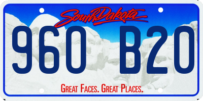 SD license plate 96OB20