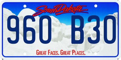 SD license plate 96OB30