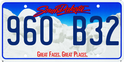 SD license plate 96OB32