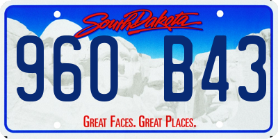 SD license plate 96OB43