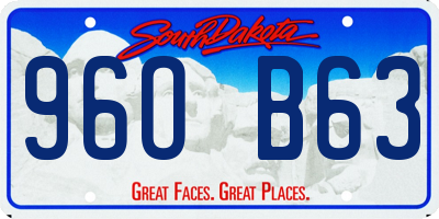 SD license plate 96OB63
