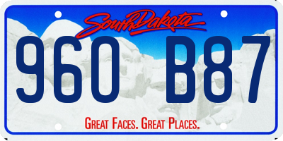 SD license plate 96OB87