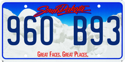 SD license plate 96OB93