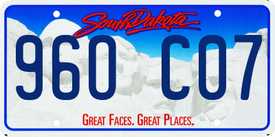 SD license plate 96OC07