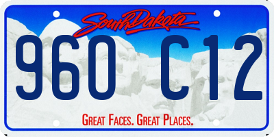 SD license plate 96OC12