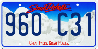 SD license plate 96OC31