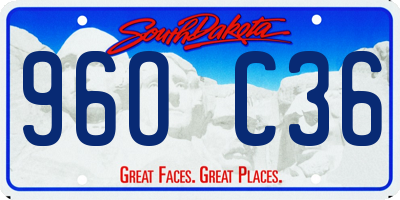SD license plate 96OC36