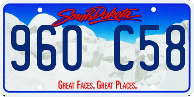 SD license plate 96OC58