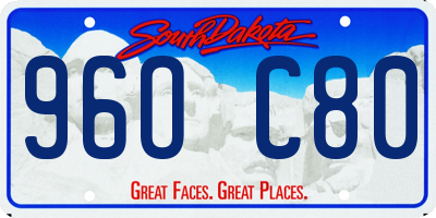 SD license plate 96OC80