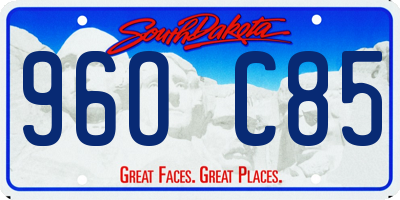 SD license plate 96OC85