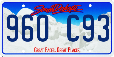 SD license plate 96OC93