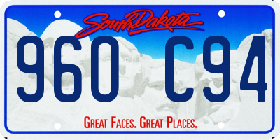 SD license plate 96OC94