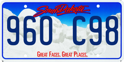 SD license plate 96OC98