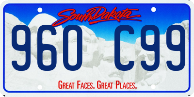 SD license plate 96OC99