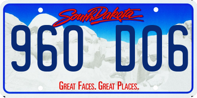 SD license plate 96OD06