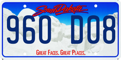 SD license plate 96OD08