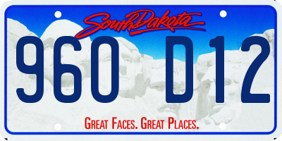 SD license plate 96OD12