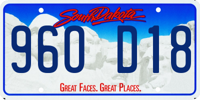 SD license plate 96OD18