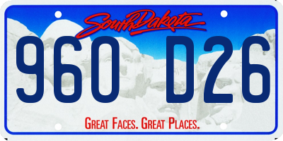 SD license plate 96OD26