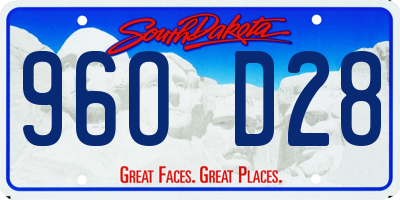 SD license plate 96OD28