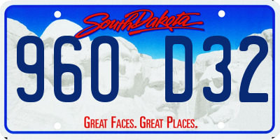 SD license plate 96OD32