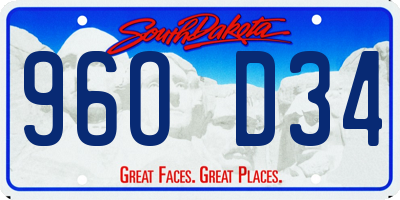 SD license plate 96OD34