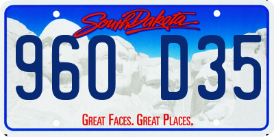 SD license plate 96OD35